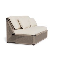 Shop Harbour Formentera 2 Seat Armless Sofa (Aluminum Bronze / Siesta Ivory / Twisted Rope Dune)