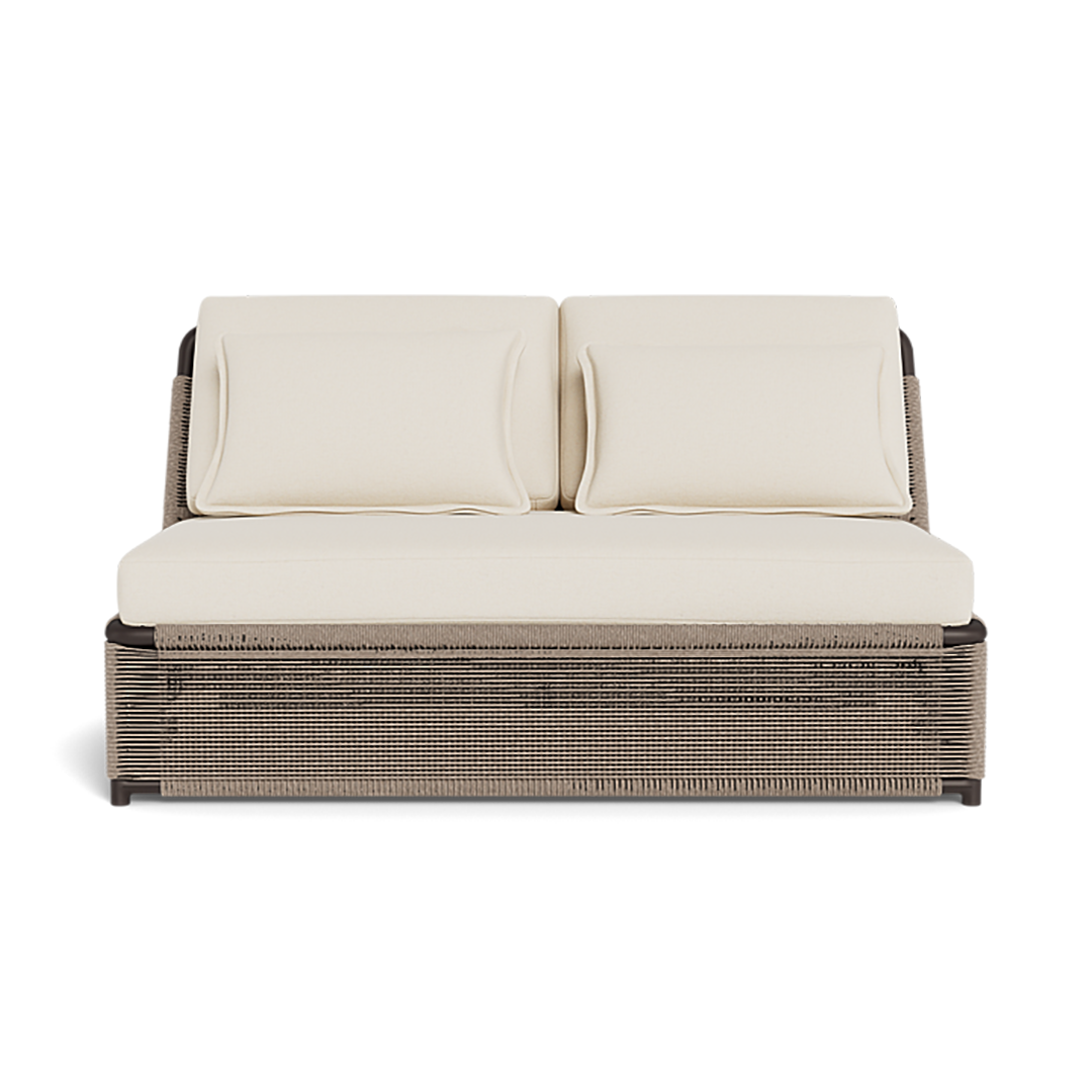 Shop Harbour Formentera 2 Seat Armless Sofa (Aluminum Bronze / Siesta Ivory / Twisted Rope Dune)