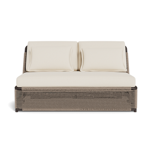 Shop Harbour Formentera 2 Seat Armless Sofa (Aluminum Bronze / Siesta Ivory / Twisted Rope Dune)