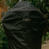 INGRILL Large Smoker Cover – Weather-Resistant Waterproof Black Canvas Cover with Bottom Straps, Secure Outdoor Protection for Barrel Smokers