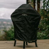 INGRILL Large Smoker Cover – Weather-Resistant Waterproof Black Canvas Cover with Bottom Straps, Secure Outdoor Protection for Barrel Smokers