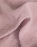 Ruffle trim linen pillowcase in Woodrose