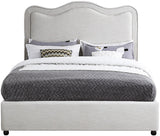 Felix Mid Century Modern Bed with Curved Headboard and Espresso Legs for Stylish Comfort and Elegance