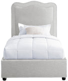 Felix Mid Century Modern Bed with Curved Headboard and Espresso Legs for Stylish Comfort and Elegance