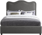 Felix Mid Century Modern Bed with Curved Headboard and Espresso Legs for Stylish Comfort and Elegance