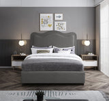 Felix Mid Century Modern Bed with Curved Headboard and Espresso Legs for Stylish Comfort and Elegance