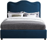Felix Mid Century Modern Bed with Curved Headboard and Espresso Legs for Stylish Comfort and Elegance