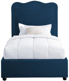 Felix Mid Century Modern Bed with Curved Headboard and Espresso Legs for Stylish Comfort and Elegance