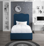 Felix Mid Century Modern Bed with Curved Headboard and Espresso Legs for Stylish Comfort and Elegance