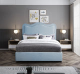 Felix Mid Century Modern Bed with Curved Headboard and Espresso Legs for Stylish Comfort and Elegance
