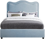 Felix Mid Century Modern Bed with Curved Headboard and Espresso Legs for Stylish Comfort and Elegance