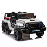 24V Battery Powered Kids Ride On Car with Remote Control, Music and Lights, 5-Point Safety Belt, Rocking Chair Mode, for Ages 3-6, White