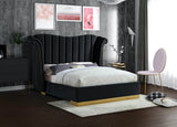 Flora Velvet Bed - Luxurious Upholstered Design with Gold Accents & Channel Tufted Headboard, Regal Style