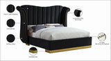Flora Velvet Bed - Luxurious Upholstered Design with Gold Accents & Channel Tufted Headboard, Regal Style