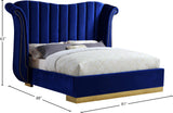 Flora Velvet Bed - Luxurious Upholstered Design with Gold Accents & Channel Tufted Headboard, Regal Style