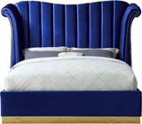 Flora Velvet Bed - Luxurious Upholstered Design with Gold Accents & Channel Tufted Headboard, Regal Style