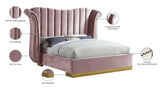 Flora Velvet Bed - Luxurious Upholstered Design with Gold Accents & Channel Tufted Headboard, Regal Style