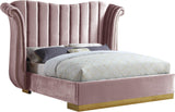 Flora Velvet Bed - Luxurious Upholstered Design with Gold Accents & Channel Tufted Headboard, Regal Style