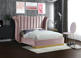 Flora Velvet Bed - Luxurious Upholstered Design with Gold Accents & Channel Tufted Headboard, Regal Style