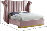 Flora Velvet Bed - Luxurious Upholstered Design with Gold Accents & Channel Tufted Headboard, Regal Style