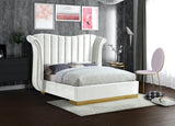 Flora Velvet Bed - Luxurious Upholstered Design with Gold Accents & Channel Tufted Headboard, Regal Style