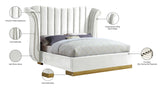 Flora Velvet Bed - Luxurious Upholstered Design with Gold Accents & Channel Tufted Headboard, Regal Style