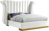 Flora Velvet Bed - Luxurious Upholstered Design with Gold Accents & Channel Tufted Headboard, Regal Style