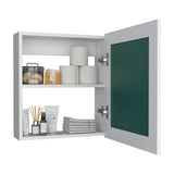 TUHOME Luma Medicine Cabinet with Mirrored Door and Two Interior Storage Shelves, Wall-Mounted Organizer for Bathrooms, Kitchens or Mudrooms, Compact Space-Saving Solution for Toiletries, Medications and Daily Essentials