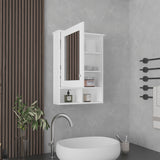 TUHOME Vina Medicine Cabinet with Mirrored Door, Three Concealed Interior Shelves and Two Open Lower Shelves, Wall-Mounted Organizer for Bathrooms, Kitchens or Mudrooms, Modern Space-Saving Storage for Daily Essentials