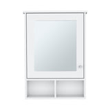 TUHOME Vina Medicine Cabinet with Mirrored Door, Three Concealed Interior Shelves and Two Open Lower Shelves, Wall-Mounted Organizer for Bathrooms, Kitchens or Mudrooms, Modern Space-Saving Storage for Daily Essentials