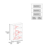 TUHOME Vina Medicine Cabinet with Mirrored Door, Three Concealed Interior Shelves and Two Open Lower Shelves, Wall-Mounted Organizer for Bathrooms, Kitchens or Mudrooms, Modern Space-Saving Storage for Daily Essentials