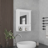 TUHOME Vina Medicine Cabinet with Mirrored Door, Three Concealed Interior Shelves and Two Open Lower Shelves, Wall-Mounted Organizer for Bathrooms, Kitchens or Mudrooms, Modern Space-Saving Storage for Daily Essentials