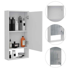 Palermo Medicine Single Door Cabinet, Two Inerior Shelves, One External Shelf