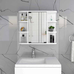 Roma Mirrored Medicine Cabinet, Six External Shelves, Three Inerior Shelves