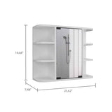 Tuhome Milan Medicine Cabinet with Six External Shelves, Mirror, Three Internal Shelves, Modern Bathroom Storage Solution