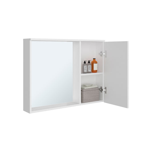 Lagoa Mirror and One Door Medicine Cabinet, Wall-Mounted Bathroom Storage Cabinet with Reflective Mirror for Bathroom or Bedroom