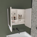 Luv Mirror Medicine Cabinet with Interior Shelves, Modern Bathroom Storage Solution and Organizer, Stylish Wall-Mounted Cabinet for Toiletries, Medications, and Cosmetics, Sleek Design with White Finish
