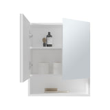 Wanna 23" High Double Door Medicine Cabinet with Three Storage Shelves, Wall-Mounted Bathroom Organizer with Adjustable Interior Shelves and Open Display Shelf, Modern Bathroom Storage Solution