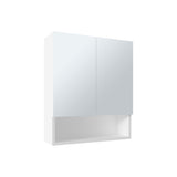 Wanna 23" High Double Door Medicine Cabinet with Three Storage Shelves, Wall-Mounted Bathroom Organizer with Adjustable Interior Shelves and Open Display Shelf, Modern Bathroom Storage Solution