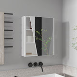 Quintana Wall-Mounted Mirror Medicine Cabinet with One Door and Four Open Compartments, Stylish Bathroom Organizer with Concealed and Visible Storage for Toiletries, Cosmetics, and Everyday Essentials