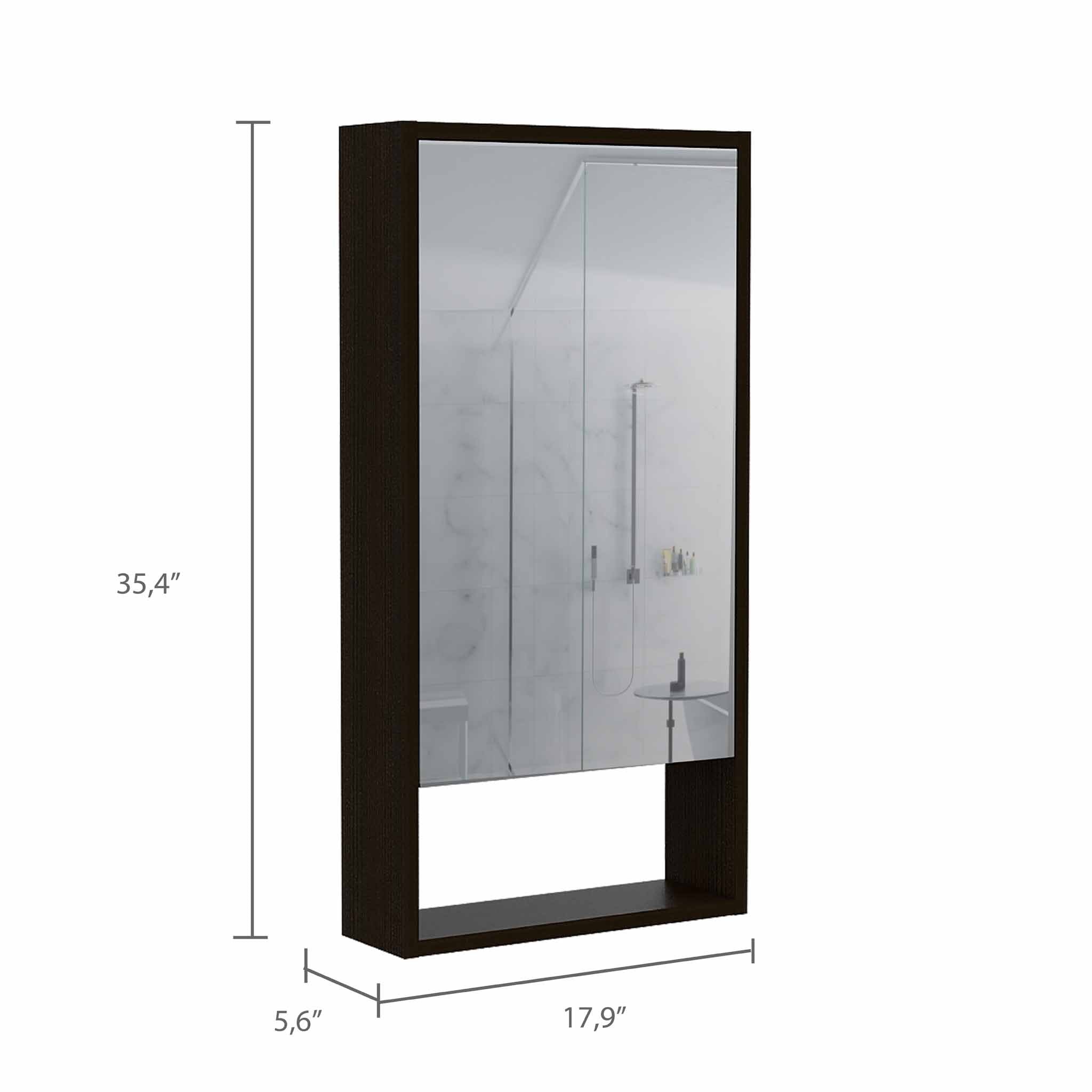 Palermo Medicine Single Door Cabinet, Two Inerior Shelves, One External Shelf