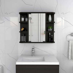 Roma Mirrored Medicine Cabinet, Six External Shelves, Three Inerior Shelves