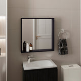 Dakota Medicine Cabinet with Mirror and Storage, Wall-Mounted Modern Bathroom Organizer with Multiple Shelves for Toiletries, Medications, and Cosmetics, Sleek Design with White Finish to Maximize Bathroom Space
