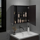 Sines Mirror Medicine Cabinet with Double-Door Mirrored Front, Four Interior Storage Shelves, Minimalist Wall-Mounted Design and Space-Saving Bathroom Organization for Daily Essentials and Modern Home Convenience