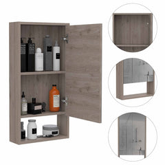 Palermo Medicine Single Door Cabinet, Two Inerior Shelves, One External Shelf