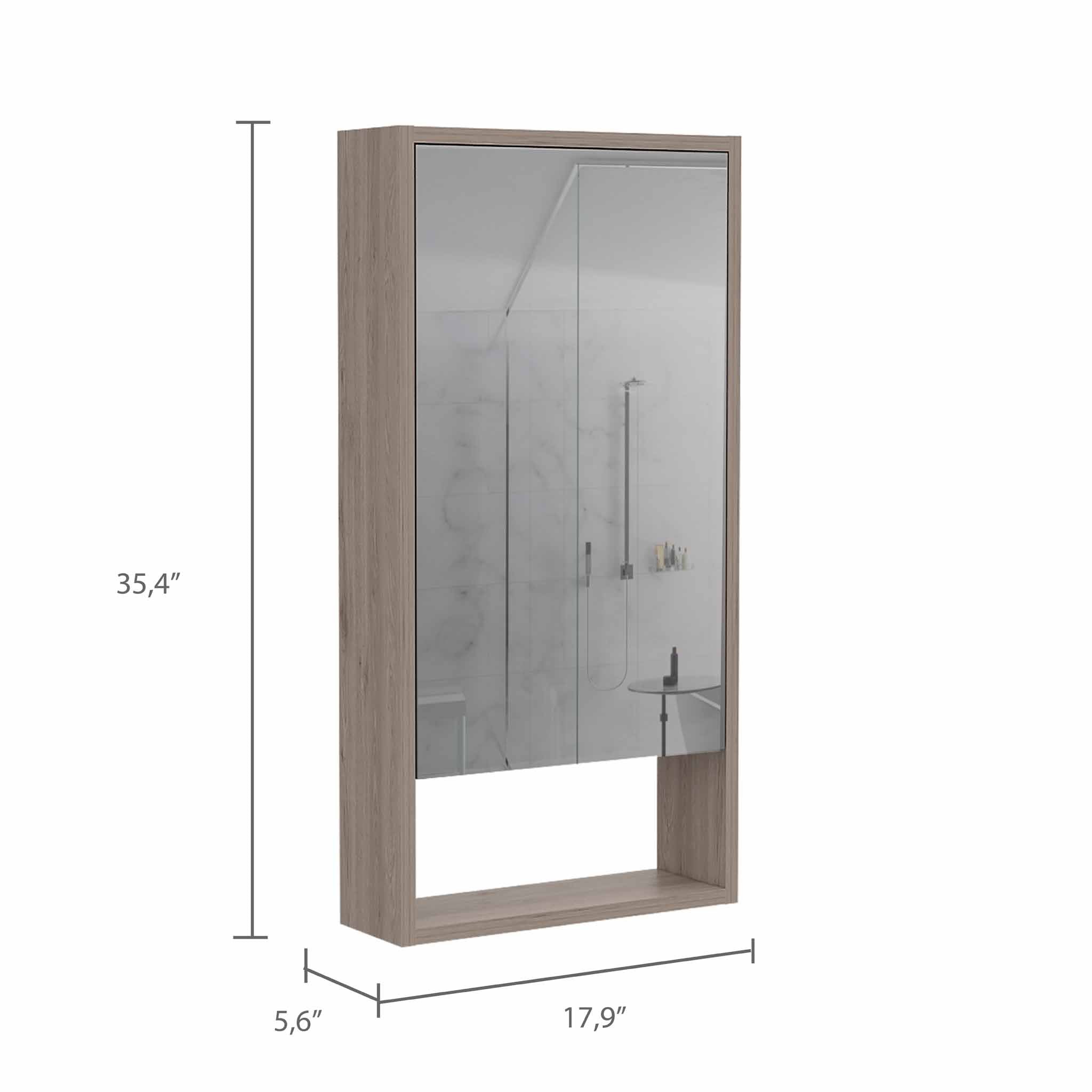 Palermo Medicine Single Door Cabinet, Two Inerior Shelves, One External Shelf