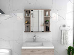 Roma Mirrored Medicine Cabinet, Six External Shelves, Three Inerior Shelves