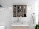 Tuhome Milan Medicine Cabinet with Six External Shelves, Mirror, Three Internal Shelves, Modern Bathroom Storage Solution