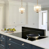 Garnet Pendant Lamp - Coarse Gold + Clear Glass