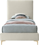 Geri Black Velvet Bed with Stylish Piping & Dual Gold/Chrome Legs for Contemporary Elegance